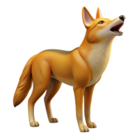 beautiful bold vintage A howling Ethiopian Wolf, head up, NO BACKGROUND with Transparent Background. sharp png