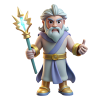 elegant signature Zeus, king of the gods, thunderbolt in hand, NO BACKGROUND with Transparent Background. png