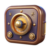 elegant traditional Retro Radio Dial Close Up Isolated with Tuning Knob high resolution png
