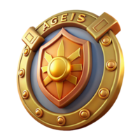celebrated minimalist Aegis, shield of Zeus and Athena. NO BACKGROUND with Transparent Background. refined png