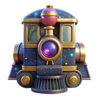 vibrant vintage Retro Train Front View Isolated on Transparent Background png