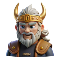 coveted surreal Odin, Norse god of wisdom and war, one-eyed. NO BACKGROUND with Transparent Background. original png