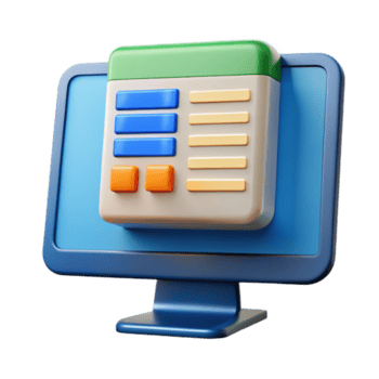 breathtaking whimsical surreal Computer monitor displaying a spreadsheet NO BACKGROUND with Transparent Background. impeccable png