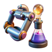 stunning creative Robot Arm Holding a Test Tube Isolated on Transparent Background authentic png