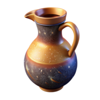 stunning abstract Rustic Clay Jug with Handle Cutout Transparent Background professional png