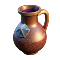 vibrant artistic Rustic Clay Jug with Handle Cutout Transparent Background authentic png