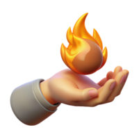 dazzling urban A single hand holding a flaming fireball, NO BACKGROUND with Transparent Background. ultra HD png