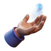 alluring avant-garde A single, outstretched hand casting a magic spell, NO BACKGROUND with Transparent Background. 8K png