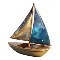 serene rustic Sailboat with Mast and Shadow Transparent Background detailed png