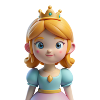 alluring acclaimed A cartoon-style princess with a tiara, NO BACKGROUND with Transparent Background. png