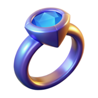 dazzling intense renaissance A stylized illustration of a magic ring with a large gemstone, NO BACKGROUND with Transparent Background. professional png