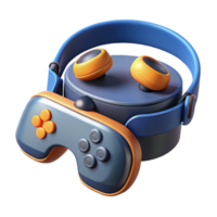 bold hypnotic Virtual reality headset with controllers NO BACKGROUND with Transparent Background. museum quality png