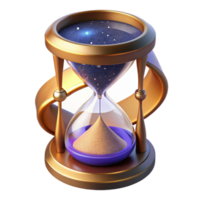 impressive creative Sand Timer with Glass Frame Angled View Cutout Transparent Background premium png