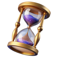 vibrant artistic Sand Timer with Glass Frame Angled View Cutout Transparent Background png