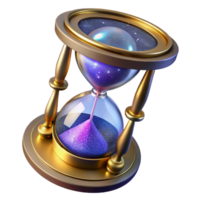 vibrant artistic Sand Timer with Metal Frame Angled View Cutout authentic png