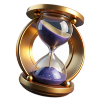 vibrant rustic Sand Timer with Glass Frame Angled View Cutout Transparent Background professional png