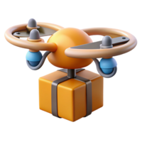 beautiful peaceful vintage Delivery drone carrying a package NO BACKGROUND with Transparent Background. studio quality png