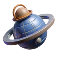 calm fascinating Spacecraft orbiting a planet NO BACKGROUND with Transparent Background. professional png