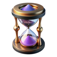 serene rustic Sand Timer with Metal Frame Angled View Cutout high resolution png