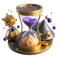 serene modern Sand Timer with Plastic Frame Angled View Cutout detailed png
