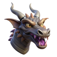alluring calm surreal A menacing dragon head with smoke curling from its nostrils. NO BACKGROUND with Transparent Background. professional png
