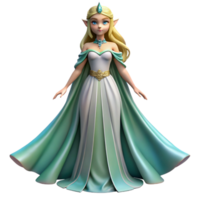 captivating dreamy baroque A beautiful elven princess in a flowing gown. NO BACKGROUND with Transparent Background. sharp png
