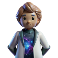 serene contemporary Scientist Silhouette in Lab Coat Isolated on Transparent Background png