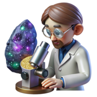 impressive vintage Scientist Looking Through Microscope Isolated on Transparent Background genuine png