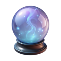 coveted surreal A single, glowing crystal ball with swirling mist inside. NO BACKGROUND with Transparent Background. premium png