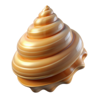 captivating intense renaissance A single seashell, spiraled and textured. NO BACKGROUND with Transparent Background. flawless png