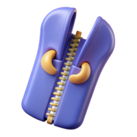 dazzling art deco A single zipper, half-open. NO BACKGROUND with Transparent Background. luxury png