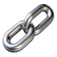 coveted gothic A single chain link, metallic and strong. NO BACKGROUND with Transparent Background. artisan png