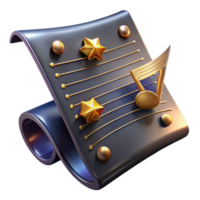 beautiful abstract Sheet Music Isolated with Handwritten Notes and Symbols high resolution png