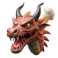 bold pristine A fierce dragon head with smoke curling from its nostrils, NO BACKGROUND with Transparent Background. gallery standard png
