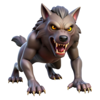 elegant celebrated A snarling werewolf with sharp claws, NO BACKGROUND with Transparent Background. png
