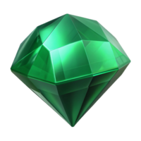 distinctive traditional A single, polished emerald gemstone, NO BACKGROUND with Transparent Background. crisp png