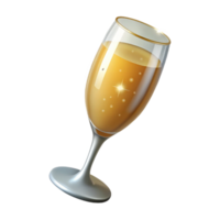 dynamic elegant A glass of sparkling champagne, NO BACKGROUND with Transparent Background. expertly shot png