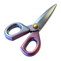 distinctive avant-garde A pair of scissors, sharp and metallic, NO BACKGROUND with Transparent Background. 4K png