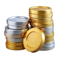 distinctive nordic A stack of coins, gold and silver, NO BACKGROUND with Transparent Background. luxury png