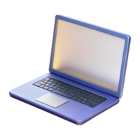 alluring melancholic tropical A laptop computer, open and displaying a blank screen, NO BACKGROUND with Transparent Background. studio quality png