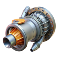 exemplary vintage Spaceship engine nozzle with intricate internal mechanics. NO BACKGROUND with Transparent Background. ultra HD png