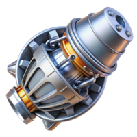 unparalleled traditional Spaceship engine nozzle with intricate internal mechanics. NO BACKGROUND with Transparent Background. expertly shot png