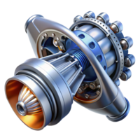 mesmerizing celebrated Spaceship engine nozzle with intricate internal mechanics. NO BACKGROUND with Transparent Background. png