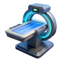 stunning remarkable Futuristic medical scanner with glowing display and sensor array. NO BACKGROUND with Transparent Background. png