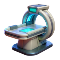 beautiful celebrated Futuristic medical scanner with glowing display and sensor array. NO BACKGROUND with Transparent Background. png
