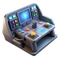 ethereal sumptuous Spaceship cockpit control panel with illuminated buttons and displays. NO BACKGROUND with Transparent Background. premium png