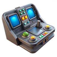 magnificent sought-after Spaceship cockpit control panel with illuminated buttons and displays. NO BACKGROUND with Transparent Background. png