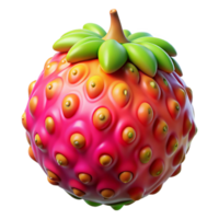 passionate fascinating Alien fruit with vibrant colors and unusual texture. NO BACKGROUND with Transparent Background. genuine png