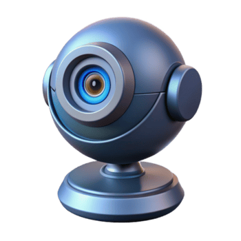 ambita arte deco High Tech sicurezza telecamera con rotante lente e infrarosso sensori. no sfondo con trasparente sfondo. impeccabile png