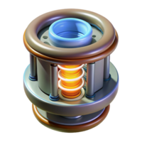 alluring inspired Artificial gravity generator with glowing core and magnetic coils. NO BACKGROUND with Transparent Background. png